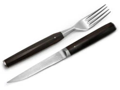 Besteck-Set WAKISASHI, Damastmesser Mit Gabel -Qualitätsladen Für Geschirr besteck set wakisashi damastmesser mit gabel 1