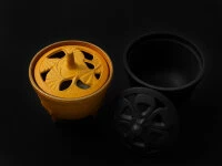 Japanisches Räuchergefäß Sakura, Gusseisen Gelb 7 Japanisches Räuchergefäß Sakura, Gusseisen Gelb – Bild 5