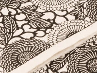 Japanpapier Katazome, Blüten Und Ranken S/w