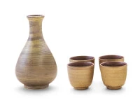 Sake Set Gold, 1 Karaffe, 4 Becher