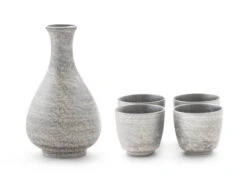 Sake Set Silber, 1 Karaffe, 4 Becher -Qualitätsladen Für Geschirr sake set silber 1 karaffe 4 becher 1