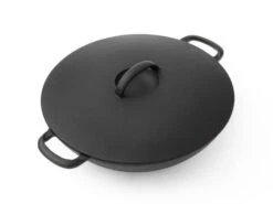 Wok Pfanne / Topf, Gusseisen Mit Deckel, 2 Größen -Qualitätsladen Für Geschirr wok pfanne topf gusseisen mit deckel 2 groessen 1